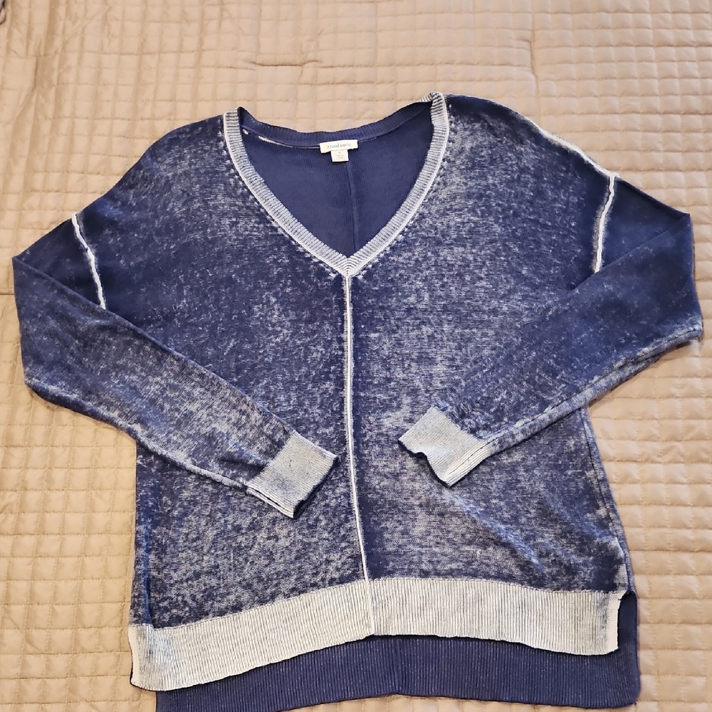 Women's Blue V-Neck Sweater